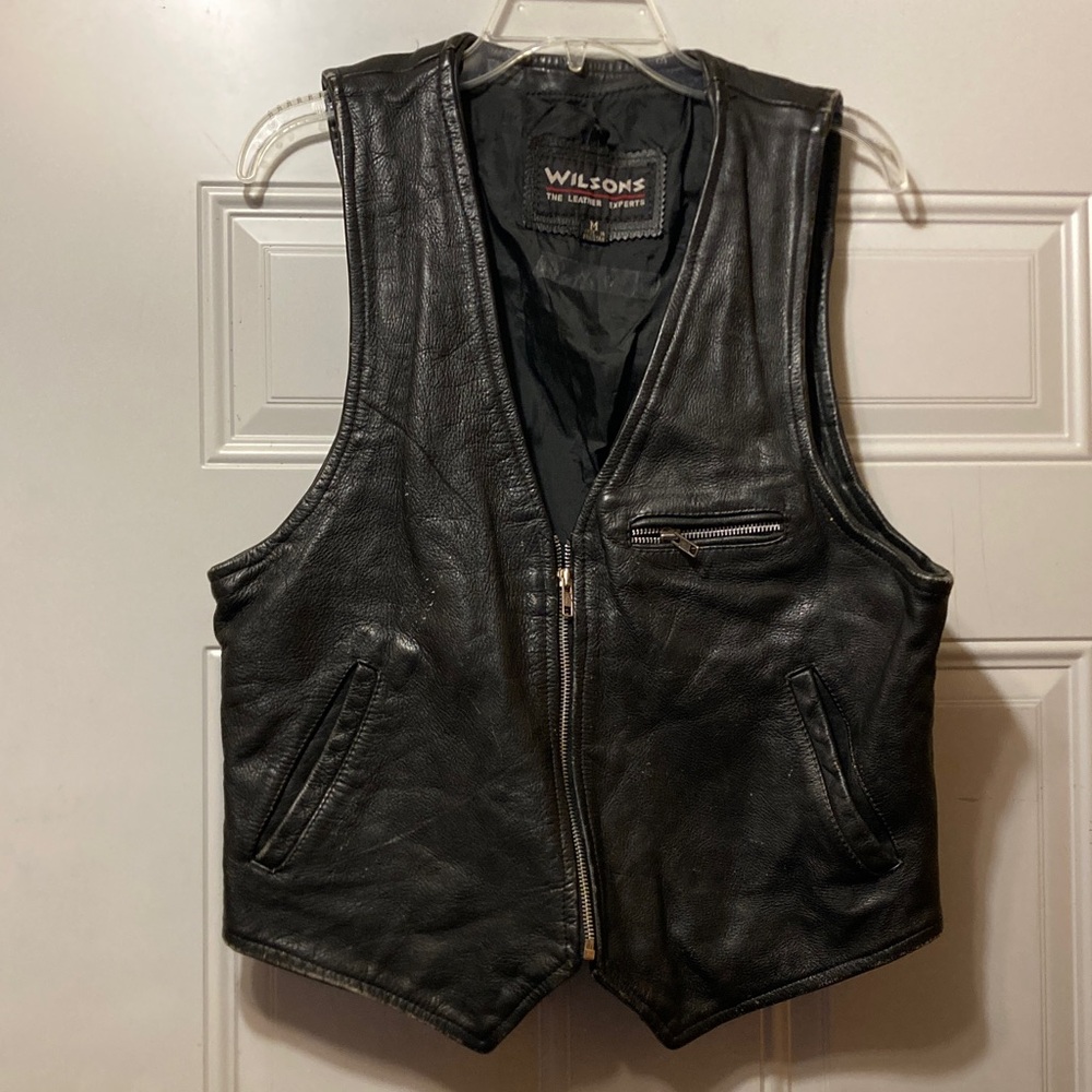 Black Leather Vest by Wilsons M